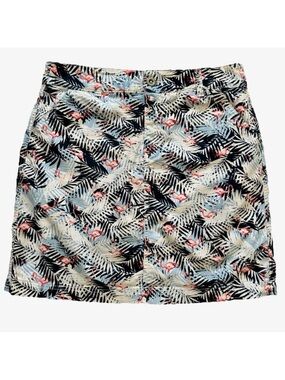 Christopher & Banks Flamingo Tropical Print Skort Size 8 Cotton Stretch Lined